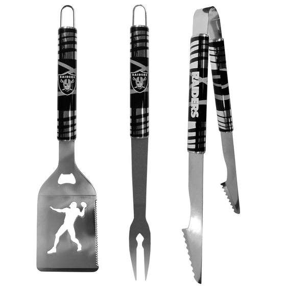 Las Vegas Raiders 3 pc Tailgater BBQ Tools