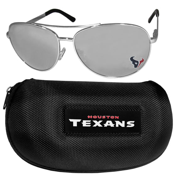 Houston Texans Aviator Sunglasses and Zippered Carrying Case