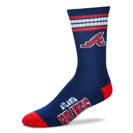 Atlanta Braves 4 Stripe Deuce Socks - Large - 757 Sports Collectibles