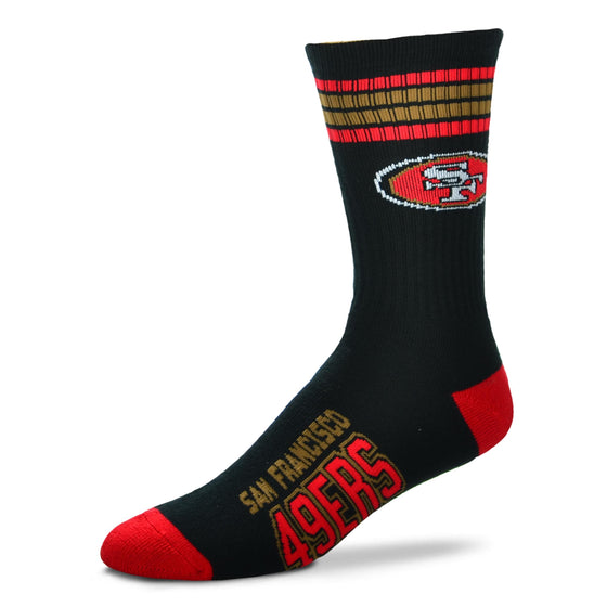 San Francisco 49ers 4 Stripe Deuce Socks - Large - 757 Sports Collectibles