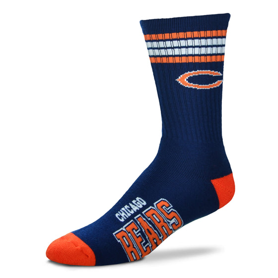 Chicago Bears 4 Stripe Deuce Socks -Large - 757 Sports Collectibles