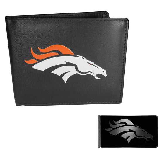 Denver Broncos Bi-fold Wallet & Black Money Clip