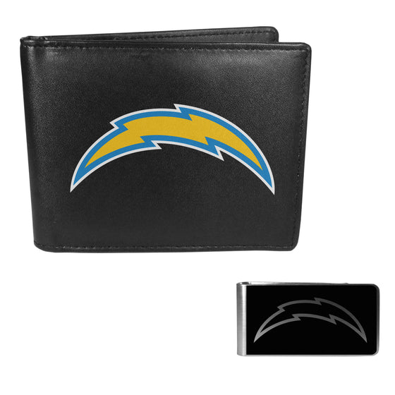 Los Angeles Chargers Bi-fold Wallet & Black Money Clip