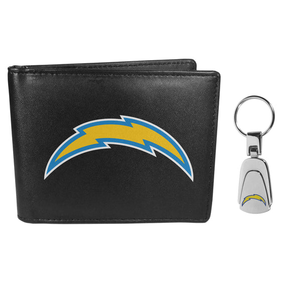 Los Angeles Chargers Bi-fold Wallet & Steel Key Chain