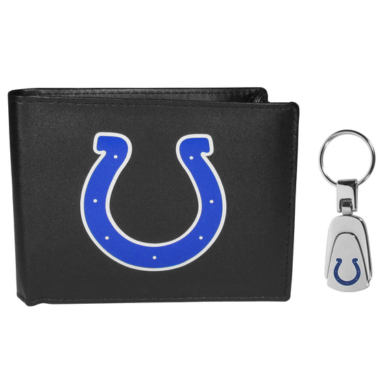 Indianapolis Colts Bi-fold Wallet & Steel Key Chain