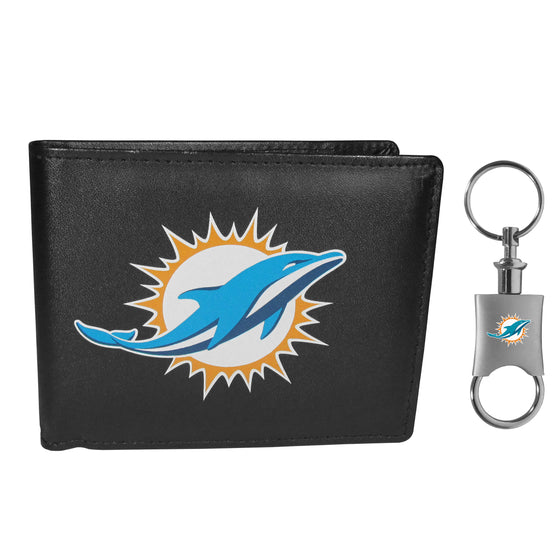 Miami Dolphins Bi-fold Wallet & Valet Key Chain