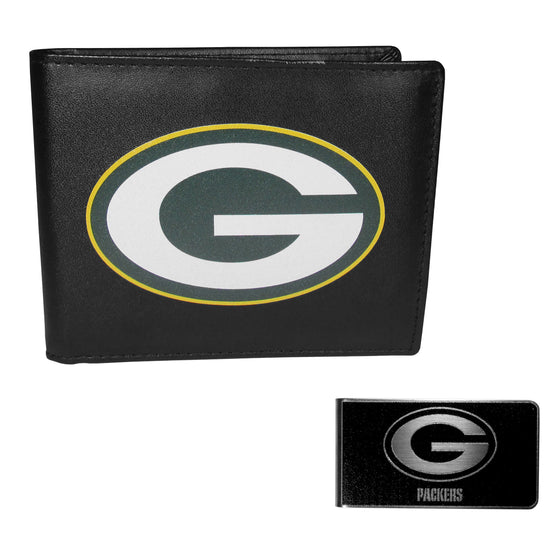 Green Bay Packers Bi-fold Wallet & Black Money Clip