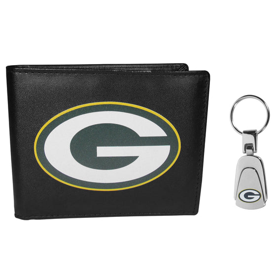 Green Bay Packers Bi-fold Wallet & Steel Key Chain