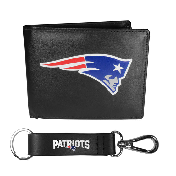 New England Patriots Bi-fold Wallet & Strap Key Chain