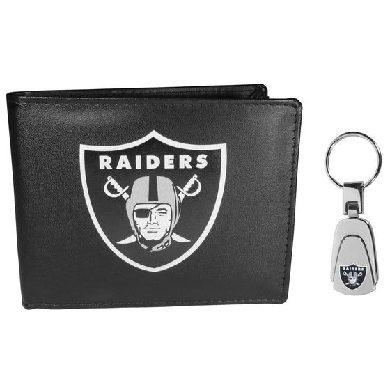 Las Vegas Raiders Bi-fold Wallet & Steel Key Chain