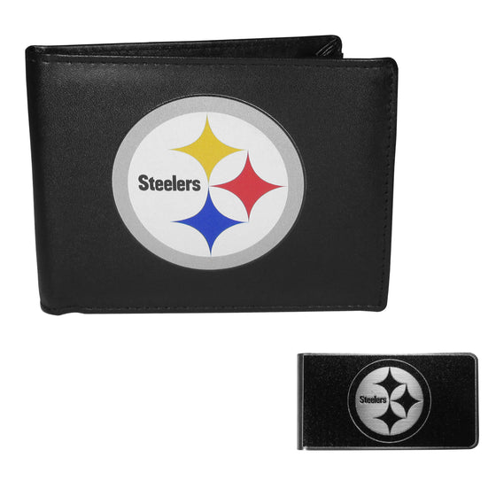 Pittsburgh Steelers Bi-fold Wallet & Black Money Clip