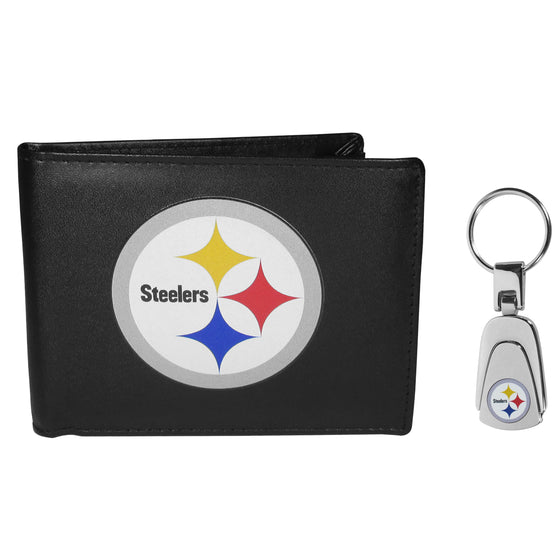 Pittsburgh Steelers Bi-fold Wallet & Steel Key Chain