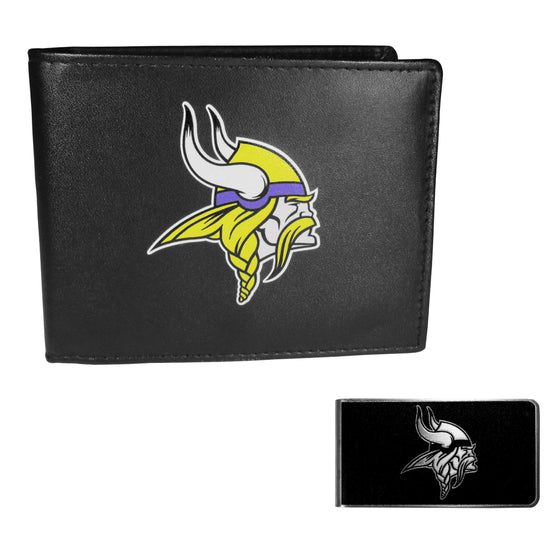 Minnesota Vikings Bi-fold Wallet & Black Money Clip