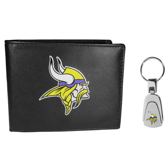 Minnesota Vikings Bi-fold Wallet & Steel Key Chain