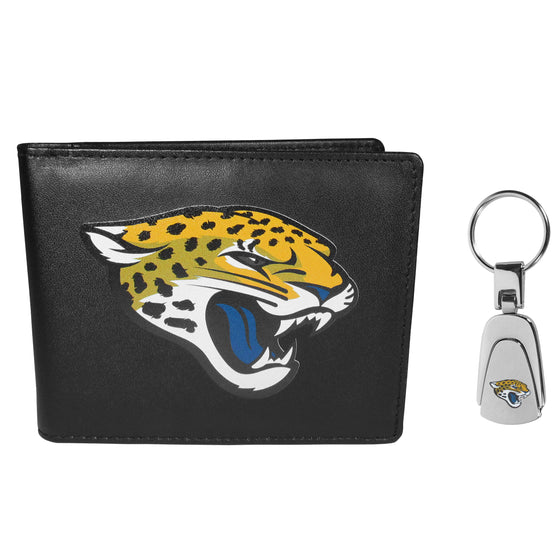 Jacksonville Jaguars Bi-fold Wallet & Steel Key Chain