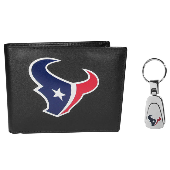 Houston Texans Bi-fold Wallet & Steel Key Chain