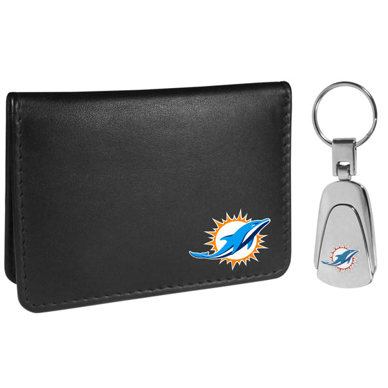 Miami Dolphins Weekend Bi-fold Wallet & Steel Key Chain