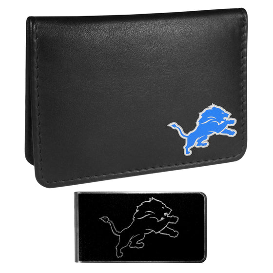 Detroit Lions Weekend Bi-fold Wallet & Black Money Clip