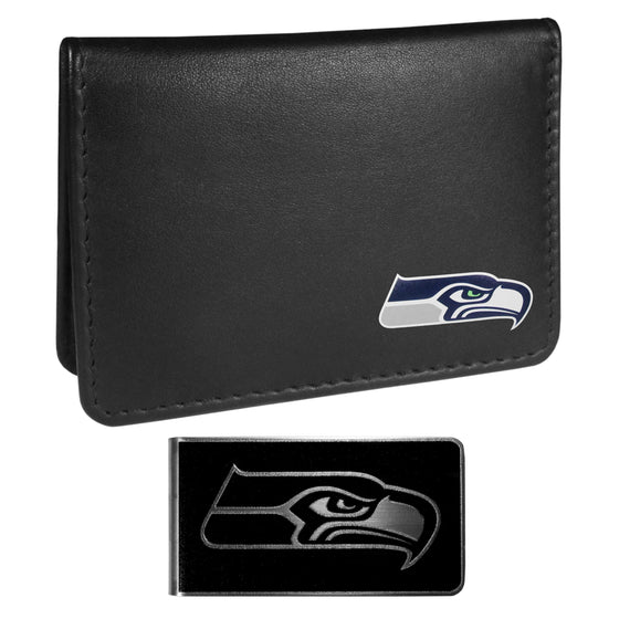 Seattle Seahawks Weekend Bi-fold Wallet & Black Money Clip