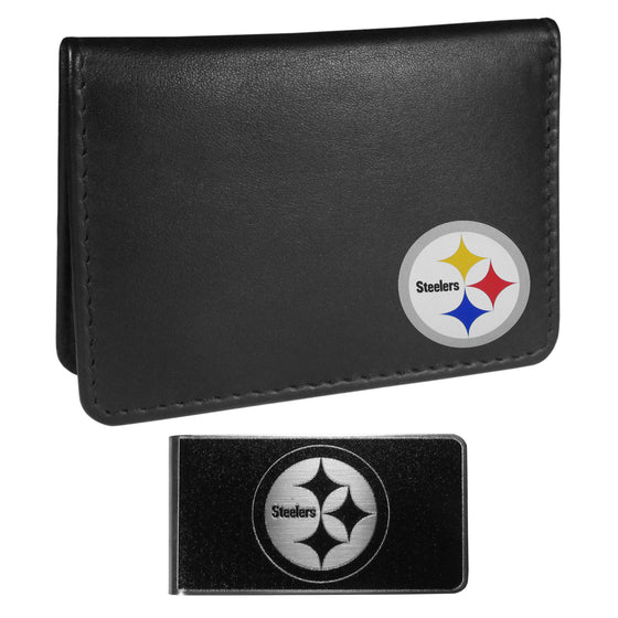 Pittsburgh Steelers Weekend Bi-fold Wallet & Black Money Clip