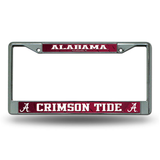 Alabama Crimson Tide License Plate Frame Chrome Printed Insert