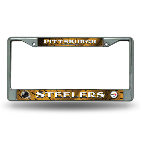 Pittsburgh Steelers License Plate Frame Chrome Printed Insert