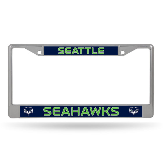 Seattle Seahawks License Plate Frame Chrome Printed Insert