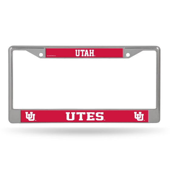 Utah Utes License Plate Frame Chrome Printed Insert - Special Order