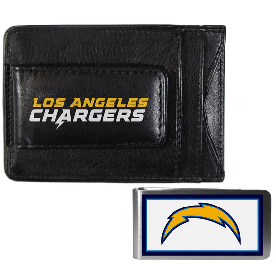 Los Angeles Chargers Leather Cash & Cardholder & Color Money Clip