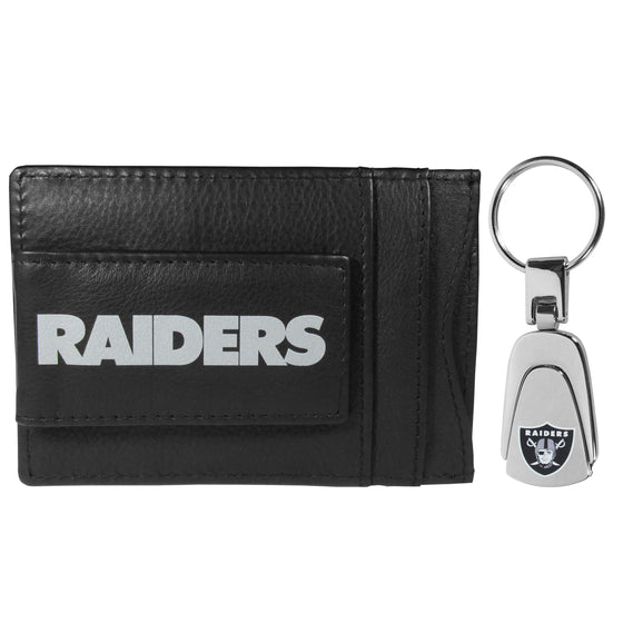 Las Vegas Raiders Leather Cash & Cardholder & Steel Key Chain