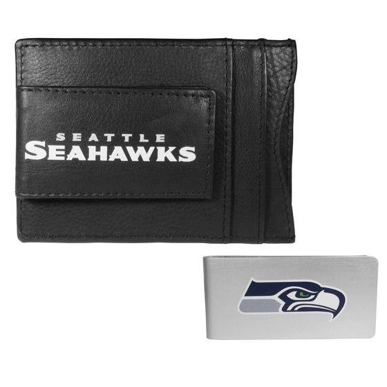 Seattle Seahawks Leather Cash & Cardholder & Money Clip