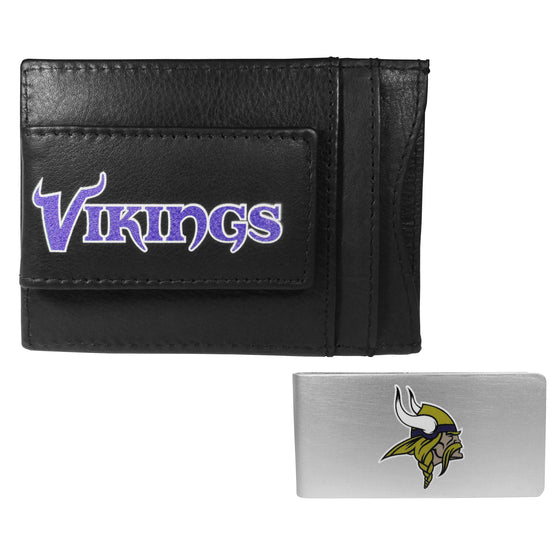 Minnesota Vikings Leather Cash & Cardholder & Money Clip