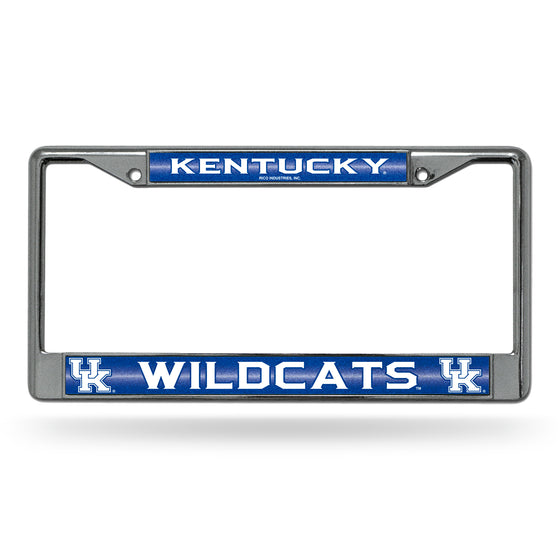 NCAA  Kentucky Wildcats Classic 12" x 6" Silver Bling Chrome Car/Truck/SUV Auto Accessory