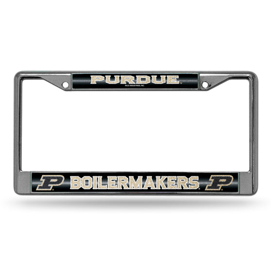 NCAA  Purdue Boilermakers Classic 12" x 6" Silver Bling Chrome Car/Truck/SUV Auto Accessory