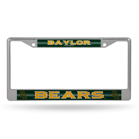 NCAA  Baylor Bears Classic 12" x 6" Silver Bling Chrome Car/Truck/SUV Auto Accessory