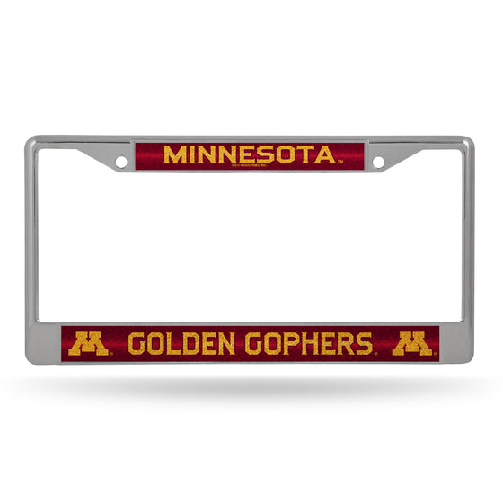 NCAA  Minnesota Golden Gophers Classic 12" x 6" Silver Bling Chrome Car/Truck/SUV Auto Accessory