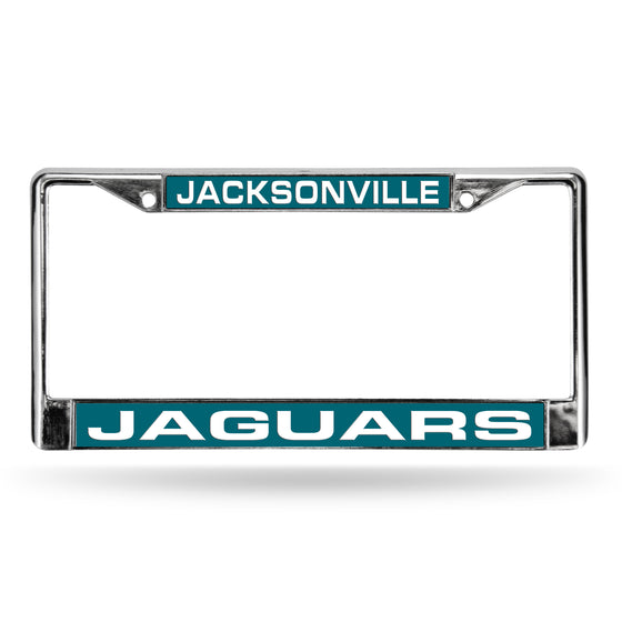NFL Football Jacksonville Jaguars Standard 12" x 6" Laser Cut Chrome Frame - Car/Truck/SUV Automobile Accessory