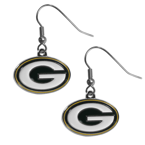 Green Bay Packers Chrome Dangle Earrings