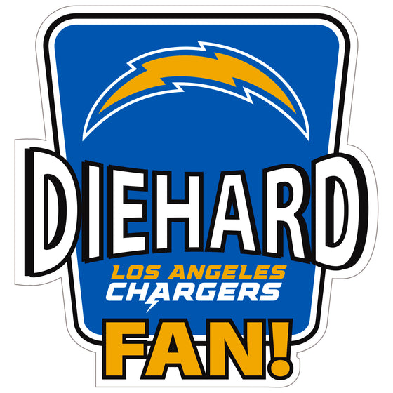 Los Angeles Chargers Die-Hard Fan Auto Decal