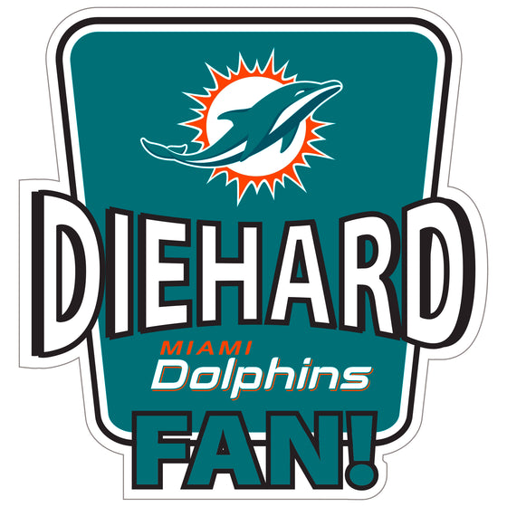 Miami Dolphins Die-Hard Fan Auto Decal