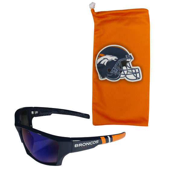 Denver Broncos Edge Wrap Sunglass and Bag Set