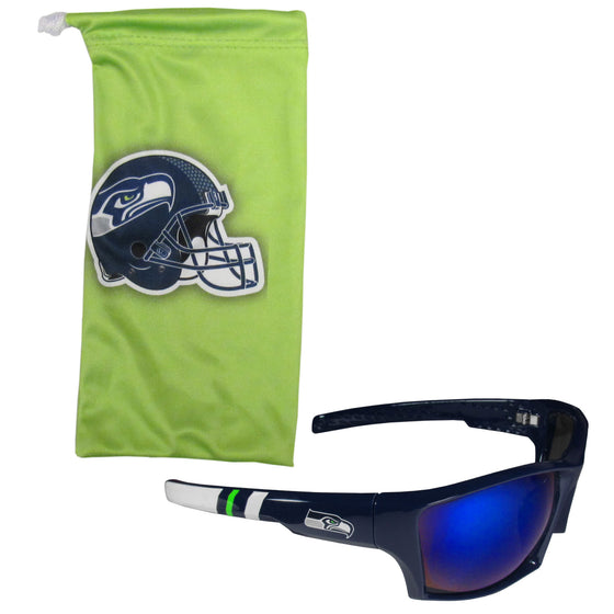 Seattle Seahawks Edge Wrap Sunglass and Bag Set