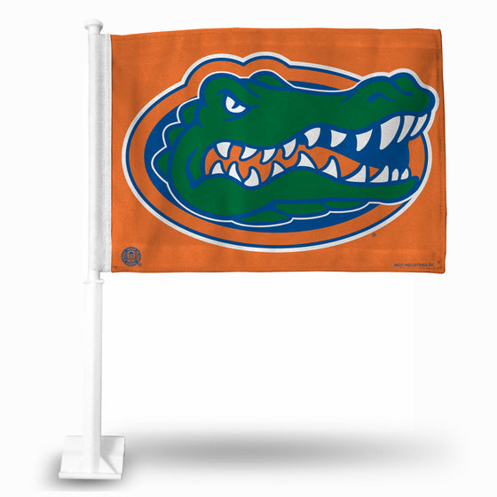 NCAA  Florida Gators Standard Double Sided Car Flag -  16" x 19" - Strong Pole that Hooks Onto Car/Truck/Automobile