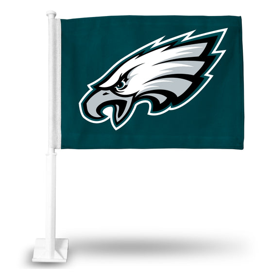 NFL Football Philadelphia Eagles Standard Double Sided Car Flag -  16" x 19" - Strong Pole that Hooks Onto Car/Truck/Automobile