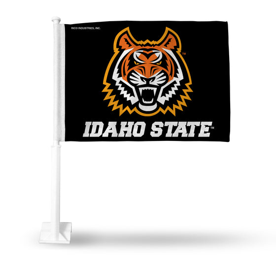 NCAA  Idaho State Bengals Standard Double Sided Car Flag -  16" x 19" - Strong Pole that Hooks Onto Car/Truck/Automobile