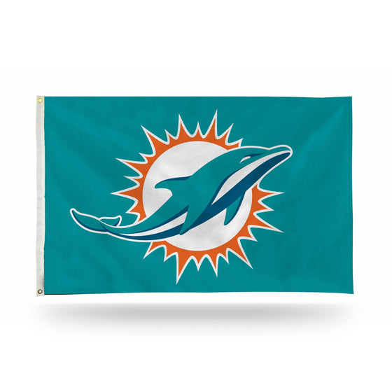 NFL Football Miami Dolphins Standard 3' x 5' Banner Flag Single Sided - Indoor or Outdoor - Home Décor