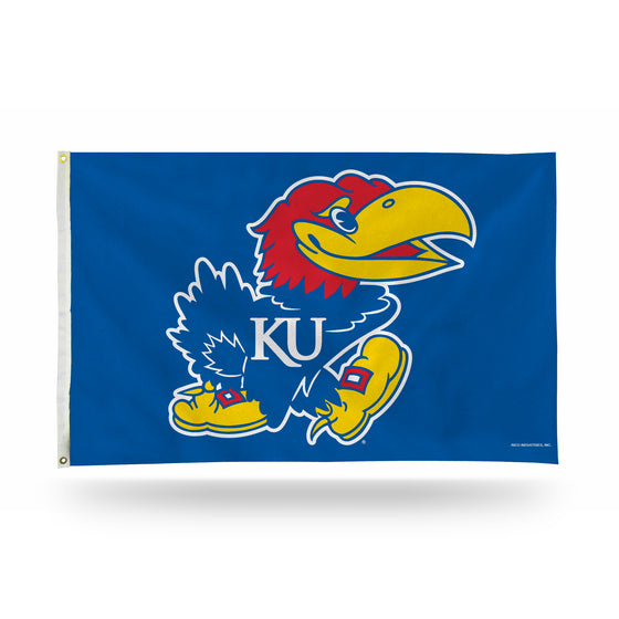 NCAA  Kansas Jayhawks Standard 3' x 5' Banner Flag Single Sided - Indoor or Outdoor - Home Décor