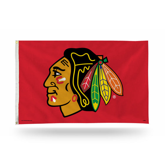 NHL Hockey Chicago Blackhawks Red 3' x 5' Banner Flag Single Sided - Indoor or Outdoor - Home Décor