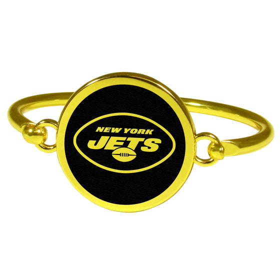 New York Jets Gold Tone Bangle Bracelet