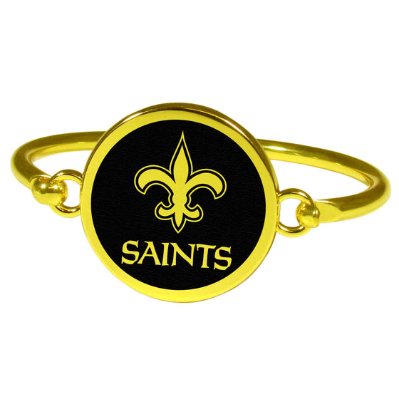 New Orleans Saints Gold Tone Bangle Bracelet